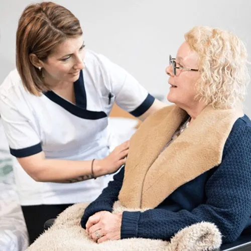 Medical support worker giving 24-hour supervision